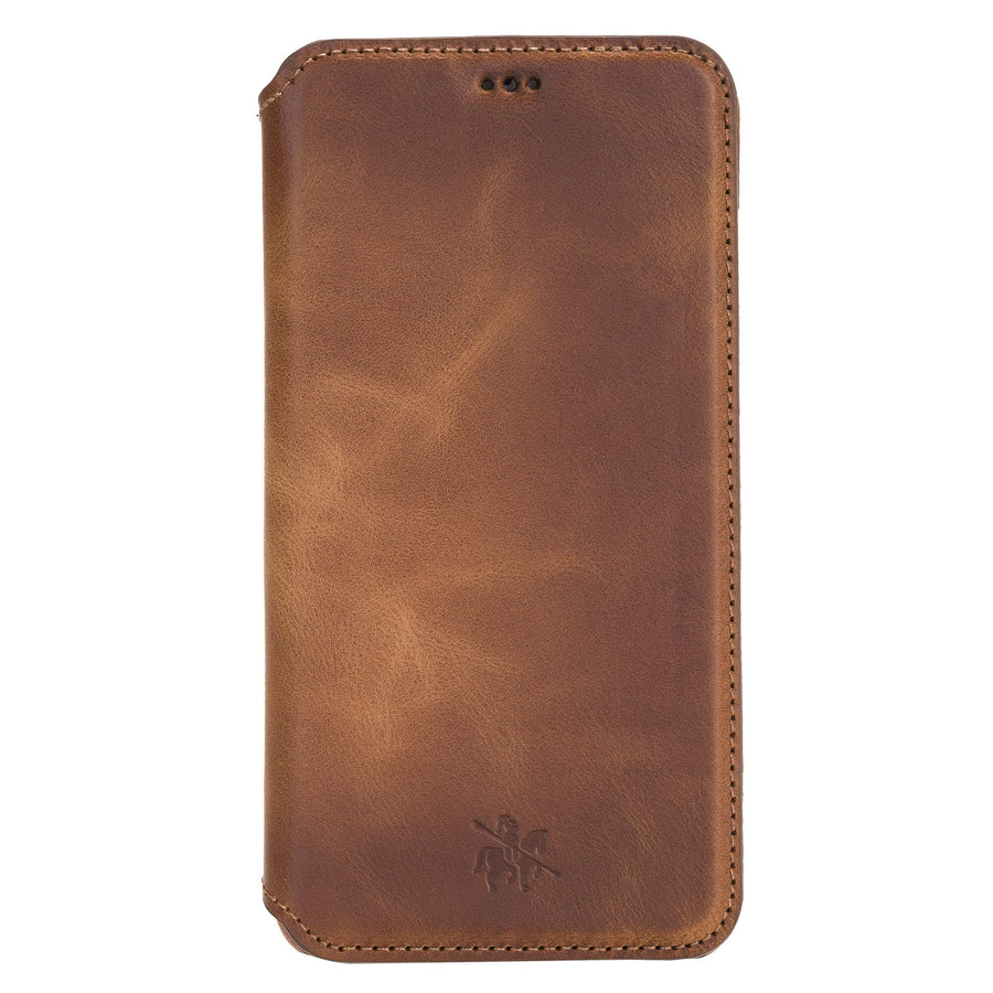 Venice Luxury Brown Leather iPhone 7 Plus Slim Wallet Case with Card Holder - Venito - 6