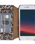 Venice Luxury Leopard Leather iPhone SE 2020 Slim Wallet Case with Card Holder - Venito - 1
