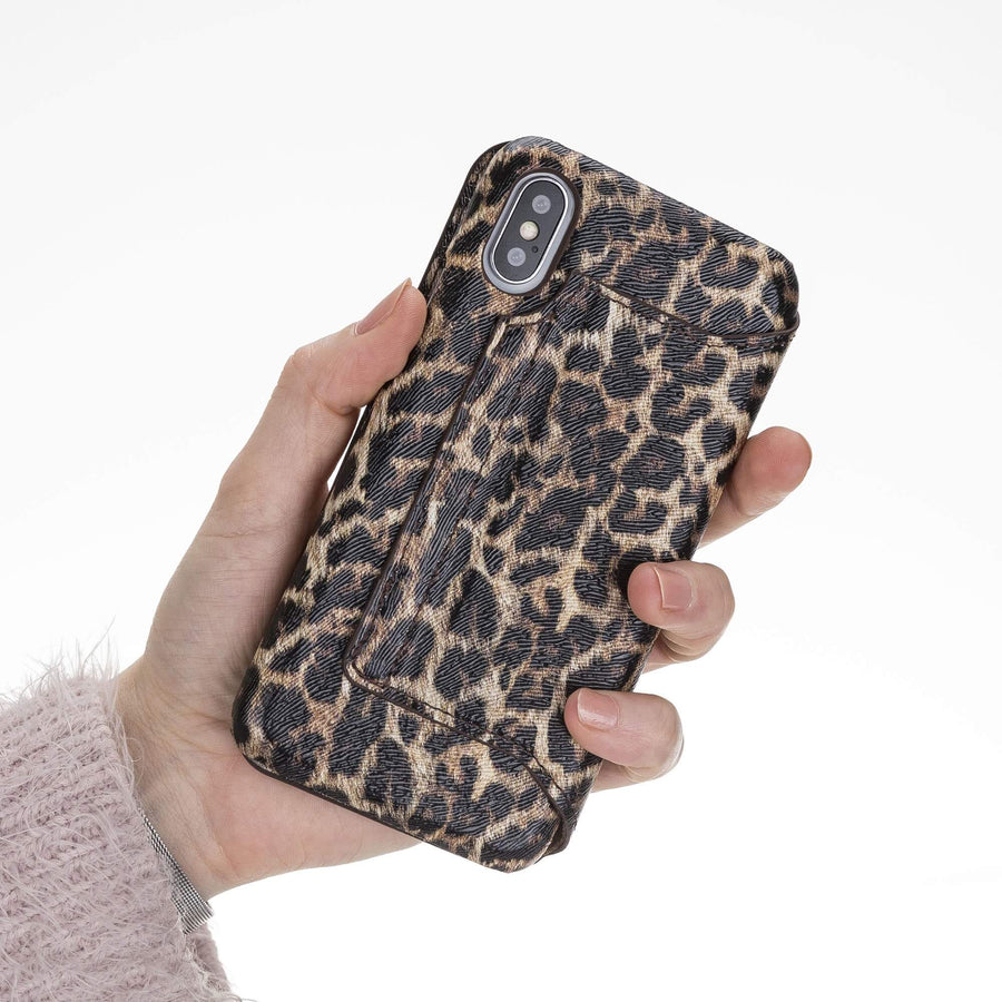 Venice Luxury Leopard Leather iPhone X Slim Wallet Case with Card Holder - Venito - 3