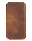Venice Luxury Brown Leather iPhone XR Slim Wallet Case with Card Holder - Venito - 6