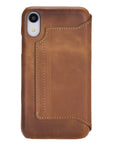 Venice Luxury Brown Leather iPhone XR Slim Wallet Case with Card Holder - Venito - 7