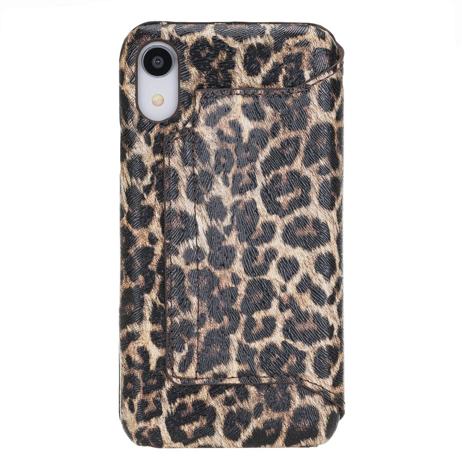 Venice Luxury Leopard Leather iPhone XR Slim Wallet Case with Card Holder - Venito - 7