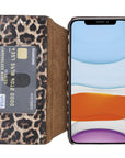 Venice Luxury Leopard Leather iPhone XS Slim Wallet Case with Card Holder - Venito - 1
