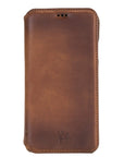 Venice Luxury Brown Leather iPhone XS Max Slim Wallet Case with Card Holder - Venito - 6