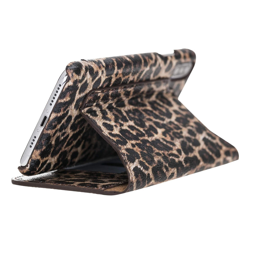 Venice Luxury Leopard Leather iPhone XS Max Slim Wallet Case with Card Holder - Venito - 2