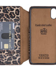 Venice Luxury Leopard Leather iPhone XS Max Slim Wallet Case with Card Holder - Venito - 5