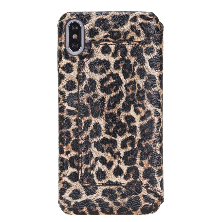 Venice Luxury Leopard Leather iPhone XS Max Slim Wallet Case with Card Holder - Venito - 7