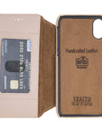 Venice Luxury Pink Leather iPhone XS Slim Wallet Case with Card Holder - Venito - 5