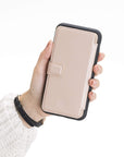 Verona Luxury Nude Pink Leather iPhone 11 Flip-Back Wallet Case with Card Holder - Venito - 2