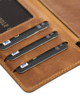 Verona Luxury Brown Leather iPhone 11 Pro Flip-Back Wallet Case with Card Holder - Venito - 4
