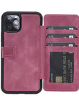 Verona Luxury Pink Leather iPhone 11 Pro Flip-Back Wallet Case with Card Holder - Venito - 1