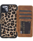 Verona Luxury Leopard Leather iPhone 11 Pro Flip-Back Wallet Case with Card Holder - Venito - 1