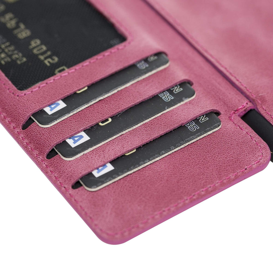 Verona Luxury Pink Leather iPhone 11 Pro Max Flip-Back Wallet Case with Card Holder - Venito - 4