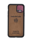 Verona Luxury Pink Leather iPhone 11 Pro Max Flip-Back Wallet Case with Card Holder - Venito - 5