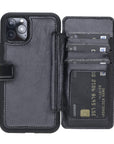 Verona Luxury Black Leather iPhone 11 Pro Flip-Back Wallet Case with Card Holder - Venito - 1