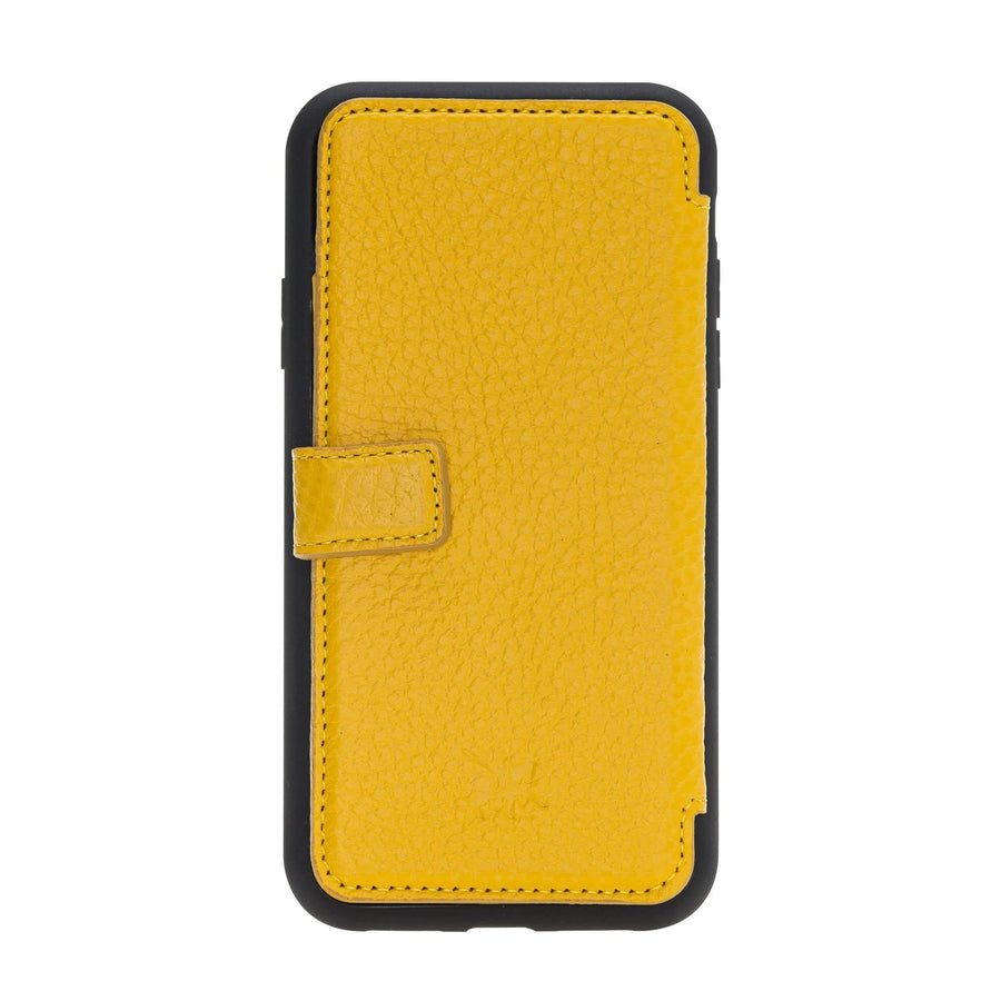 Verona Luxury Yellow Leather iPhone 11 Flip-Back Wallet Case with Card Holder - Venito - 8