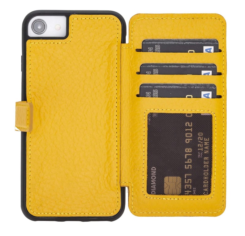 Verona Luxury Yellow Leather iPhone 6S Flip-Back Wallet Case with Card Holder - Venito - 1