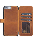 Verona Luxury Brown Leather iPhone 7 Plus Flip-Back Wallet Case with Card Holder - Venito - 1
