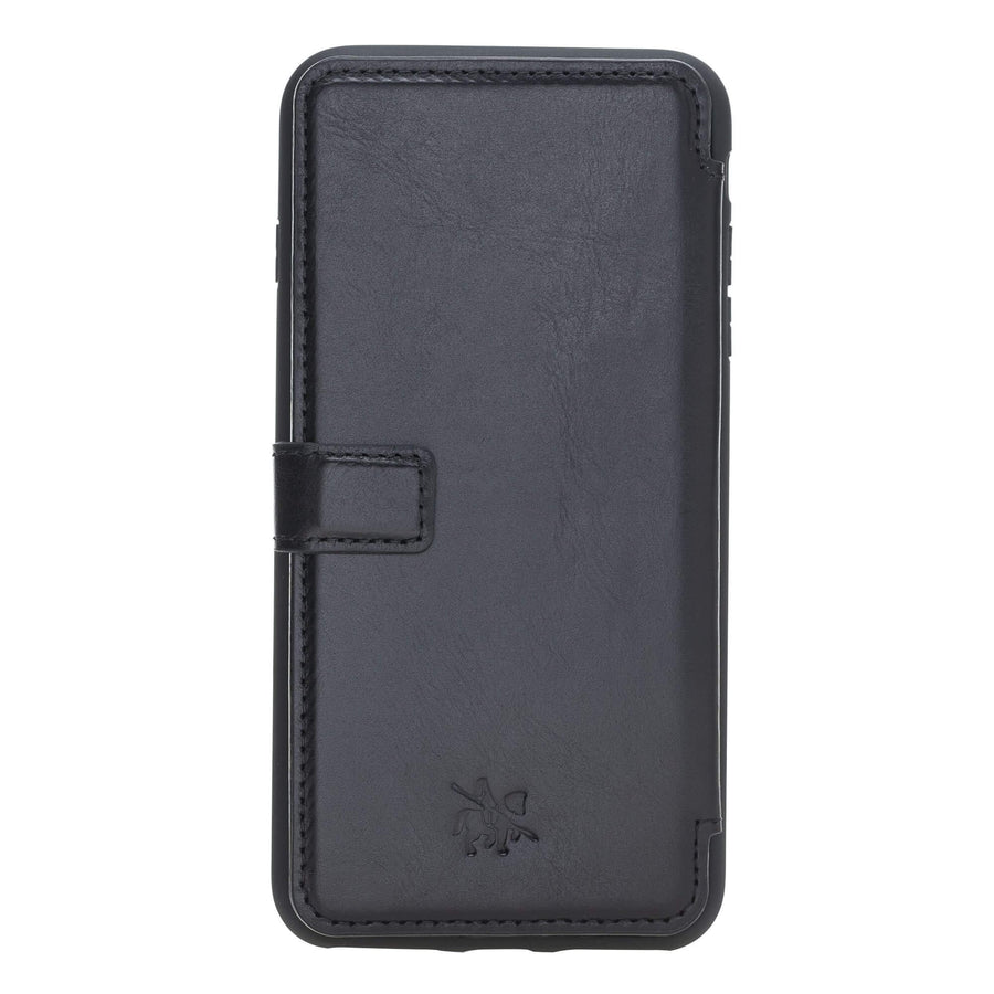 Verona Luxury Black Leather iPhone 8 Plus Flip-Back Wallet Case with Card Holder - Venito - 8