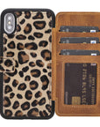 Verona Luxury Leopard Leather iPhone X Flip-Back Wallet Case with Card Holder - Venito - 1
