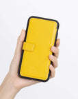 Verona Luxury Yellow Leather iPhone XR Flip-Back Wallet Case with Card Holder - Venito - 3