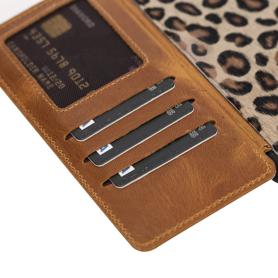 Verona Luxury Leopard Leather iPhone XS Max Flip-Back Wallet Case with Card Holder - Venito - 4