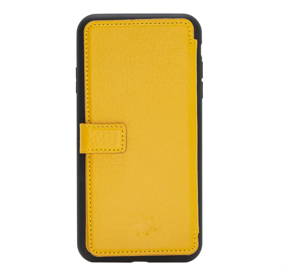 Verona Luxury Yellow Leather iPhone XS Max Flip-Back Wallet Case with Card Holder - Venito - 8