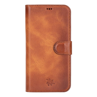 Ravenna detachable leather wallet case on an iPhone 16 Pro Max