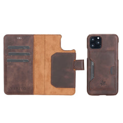 Funda tipo billetera de cuero con bloqueo RFID Florence para iPhone 11 Pro