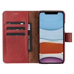 Funda tipo billetera de cuero con bloqueo RFID Florence para iPhone 11 Pro
