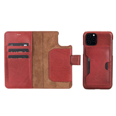 Funda tipo billetera de cuero con bloqueo RFID Florence para iPhone 11 Pro