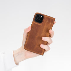 Funda tipo billetera de cuero con bloqueo RFID Florence para iPhone 11 Pro