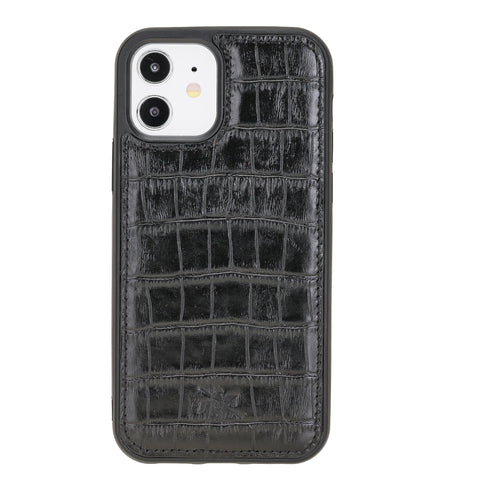 Funda de cuero Lucca a presión para iPhone 12