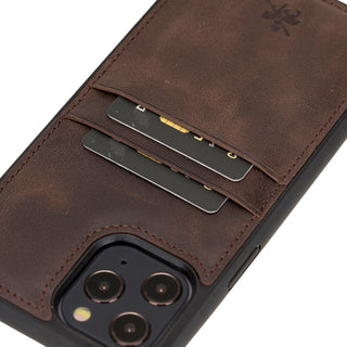 Funda tipo billetera de cuero Capri Snap On para iPhone 12 Pro Max