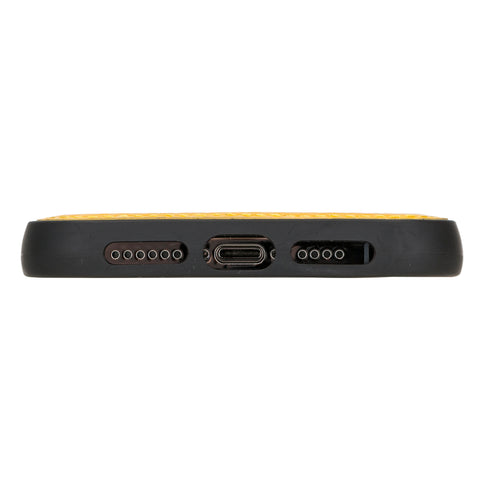 Funda de cuero Lucca a presión para iPhone 12