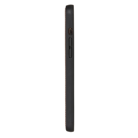 Funda de cuero Lucca a presión para iPhone 12