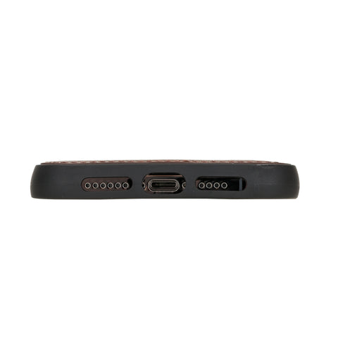 Funda de cuero Lucca a presión para iPhone 12