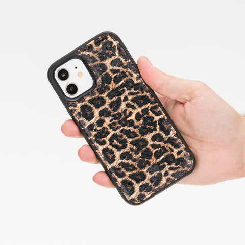 Funda de cuero Lucca a presión para iPhone 12