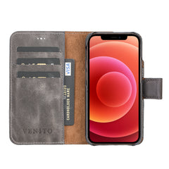 Funda tipo billetera de cuero con bloqueo RFID Florence para iPhone 12 Mini