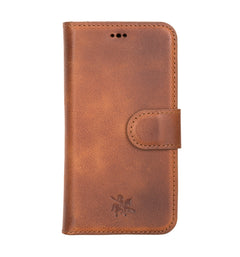 Funda tipo billetera de cuero con bloqueo RFID Florence para iPhone 12 Mini