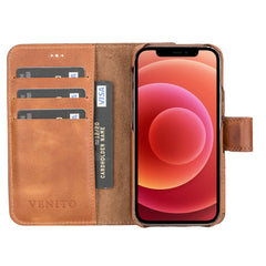 Funda tipo billetera de cuero con bloqueo RFID Florence para iPhone 12 Mini