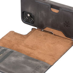 Funda tipo billetera de cuero con bloqueo RFID Florence para iPhone 12 Mini