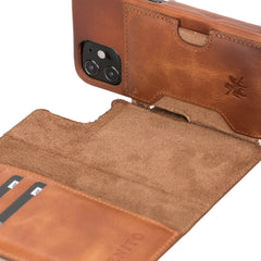 Funda tipo billetera de cuero con bloqueo RFID Florence para iPhone 12 Mini