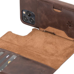 Funda tipo billetera de cuero con bloqueo RFID Florence para iPhone 12 Pro