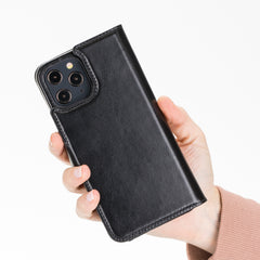 Funda tipo billetera de cuero con bloqueo RFID Florence para iPhone 12 Pro Max