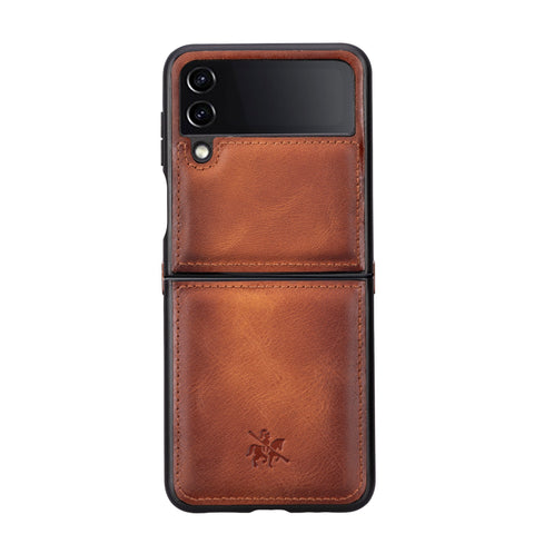 Funda de cuero Lucca Snap-On para Samsung Galaxy Z Flip 4 (6,7 pulgadas)