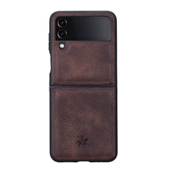 Funda de cuero Lucca Snap-On para Samsung Galaxy Z Flip 4 (6,7 pulgadas)