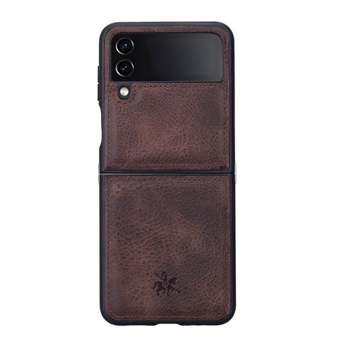 Funda de cuero Lucca Snap-On para Samsung Galaxy Z Flip 4 (6,7 pulgadas)