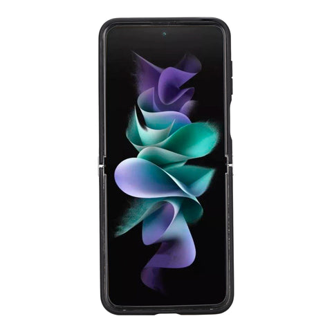Funda de cuero Lucca Snap-On para Samsung Galaxy Z Flip 5 (6,7 pulgadas)