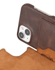 iphone 15 plus florence leather wallet phone case coffee brown 08